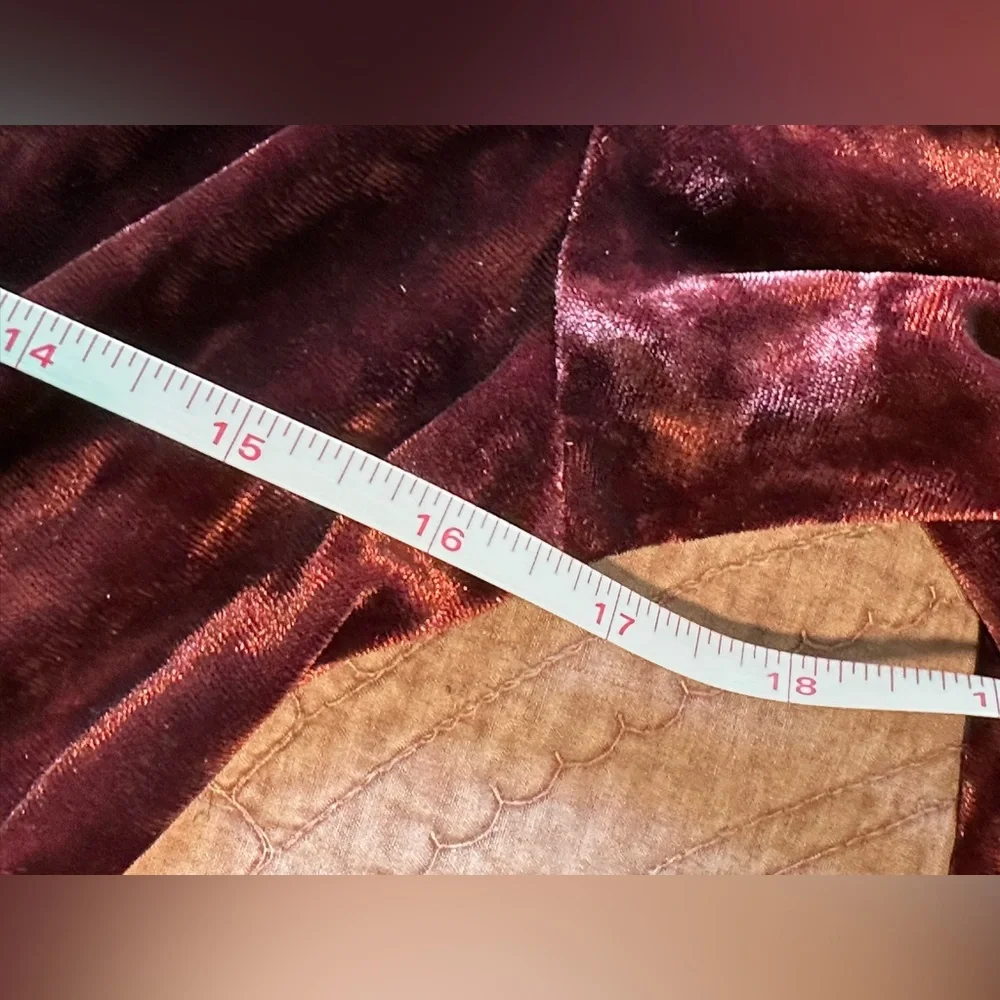 Belle by Kim Gravel Red Ruched Long Sleeve Gown - Picture 3 of 13